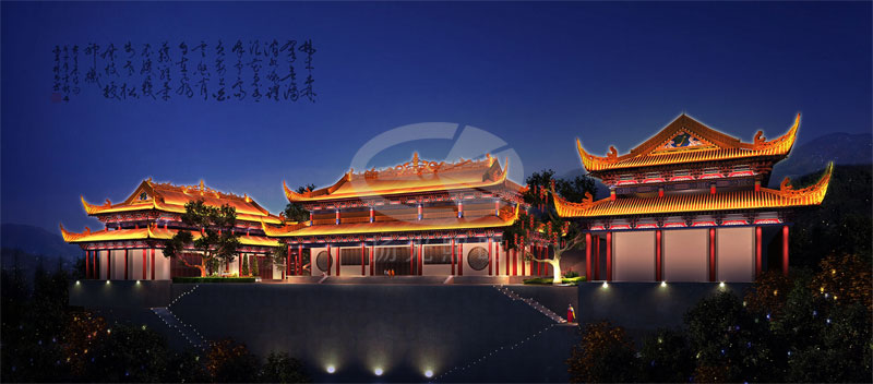 古建筑燈光照明設(shè)計效果圖二