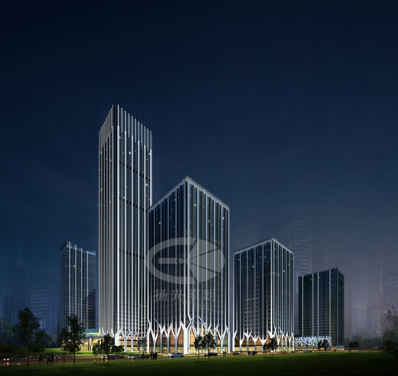 寫(xiě)字樓夜景亮化設(shè)計(jì)效果圖